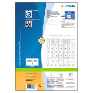 HERMA Etiketten Etiketten PREMIUM Permanent Haftend A4 105x148 mm 100 Blätter