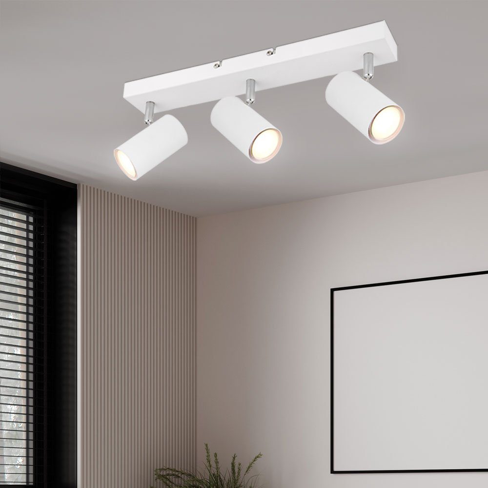etc-shop LED Deckenleuchte, mit Wohnzimmerleuchte inklusive, Leuchtmittel 3-flammig Deckenstrahler nicht Deckenlampe Spotleiste