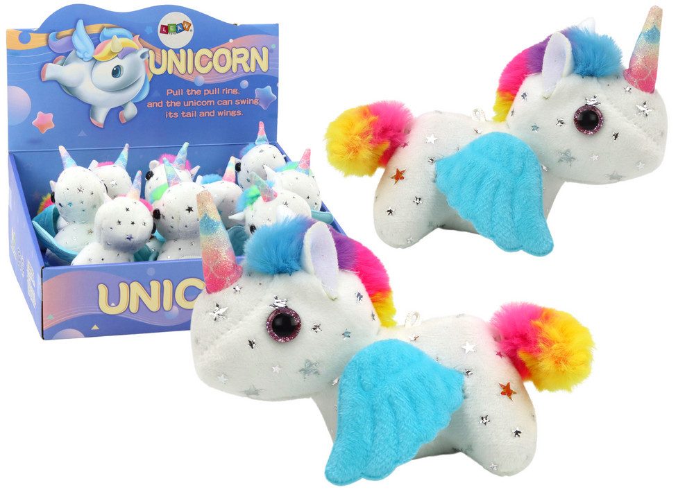 Spielfigur Einhorn Plüschtier Pferd Springend Aufziehen Spielzeug Stofftier Klein