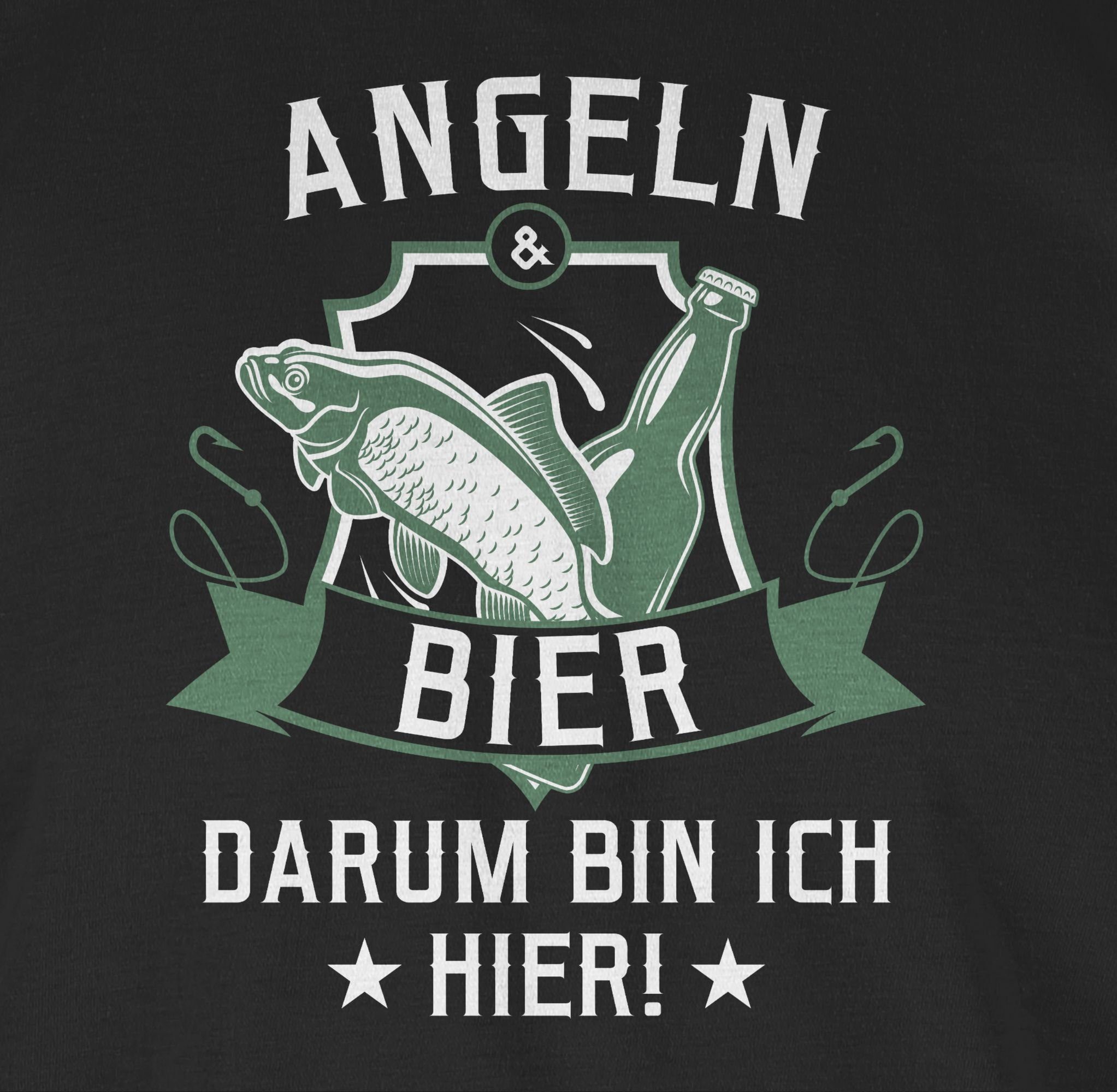 Angeln Schwarz 1 und Bier Shirtracer Angler T-Shirt Geschenke