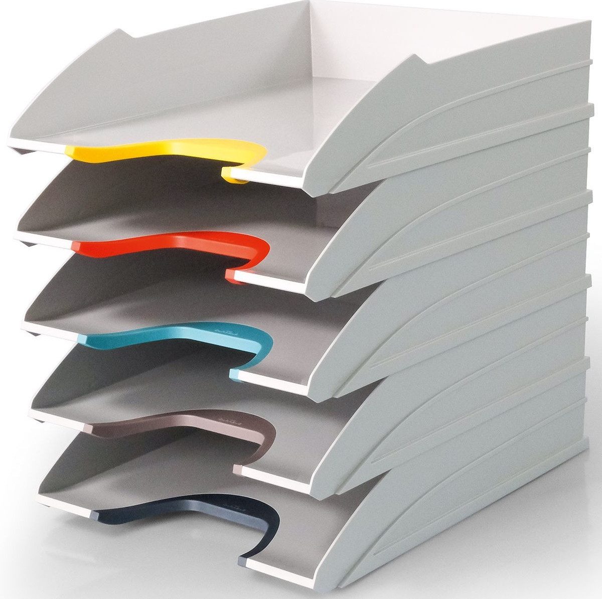 DURABLE Briefablage Briefablageschale Varicolor Mix Tray Set Kunststoff C4 VE=5 Stück