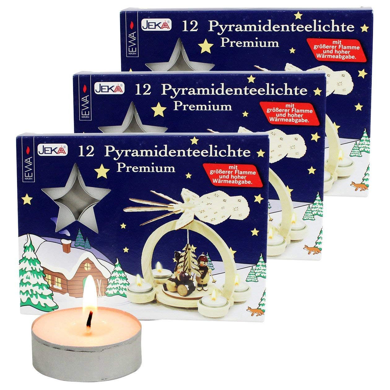 Ebersbacher Kerzenfabrik Teelicht Pyramidenteelichter Premium (12 günstig online kaufen