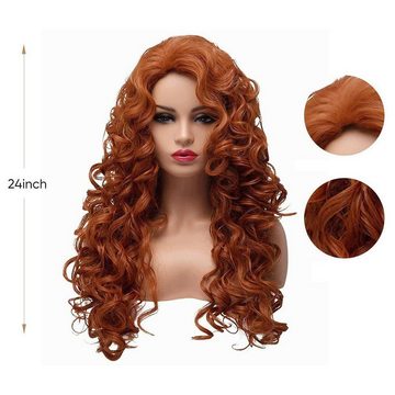 AFAZ New Trading UG Kunsthaarperücke Rote Perücke langen Kostüm-Perücke lockigen Haaren weibliche Toupet