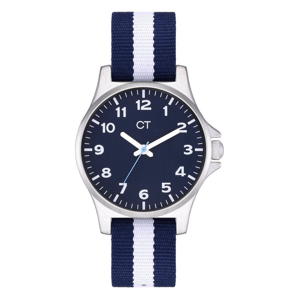 COOL TIME Quarzuhr Armbanduhr, Komfortables, widerstandsfähiges Textilband  gestreift; Länge: 130 - 200 mm