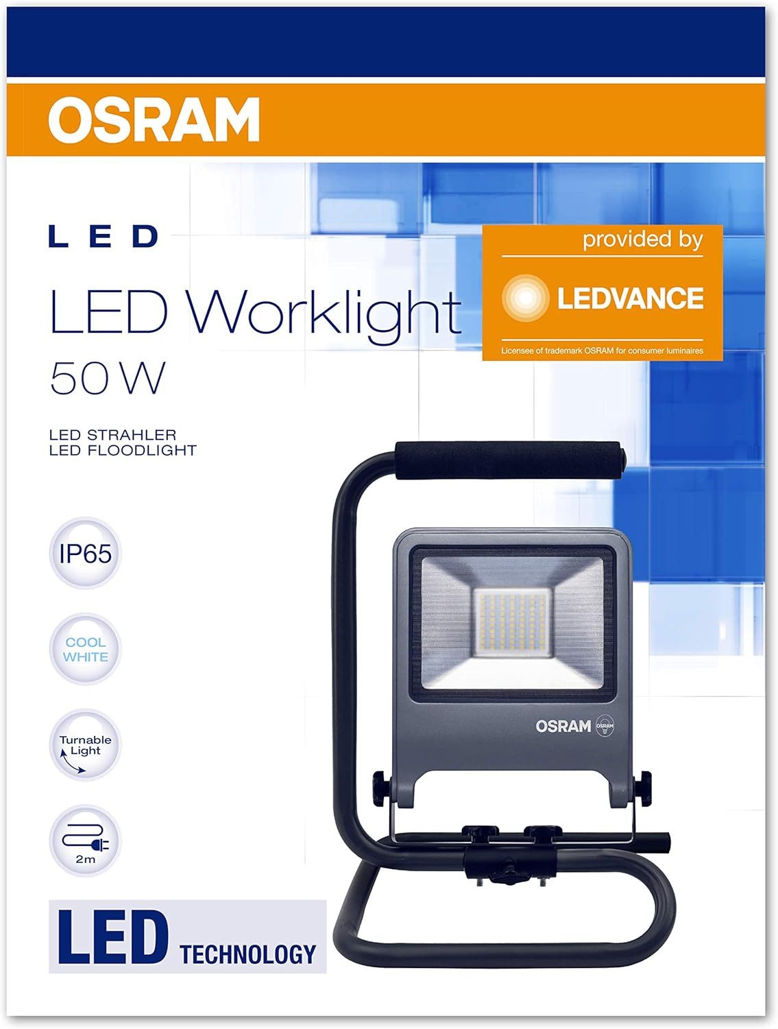 Osram Außen-Wandleuchte Osram LED Worklight Arbeitslicht, für Außenanwendungen, Kaltweiß, S-St, Osram LED Worklight Arbeitslicht, für Außenanwendungen, Kaltweiß, S-St