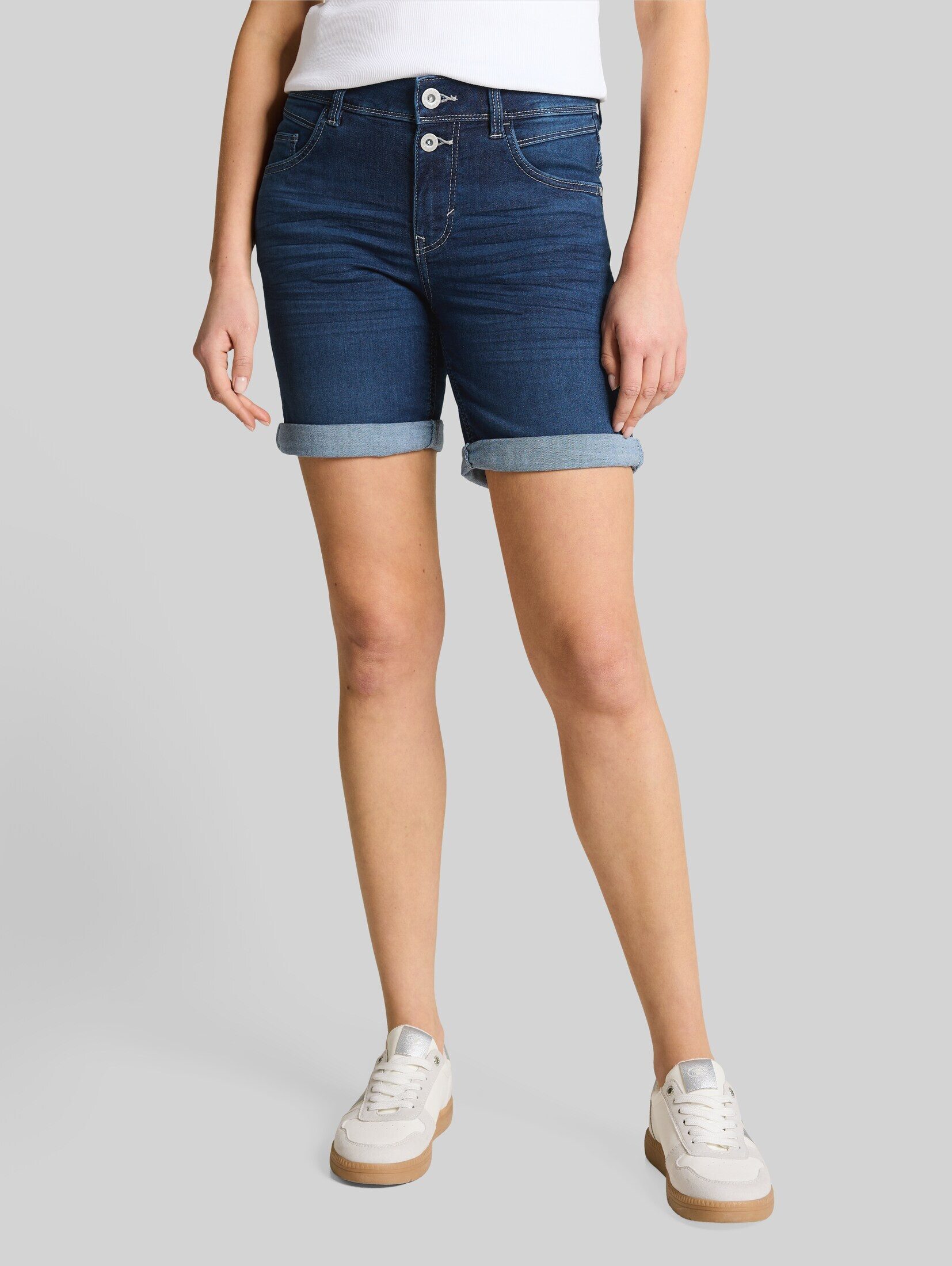 TOM TAILOR Jeansshorts Jeanshosen TTLENE SLIM Bermuda Jeans Shorts mit hohem Stretch