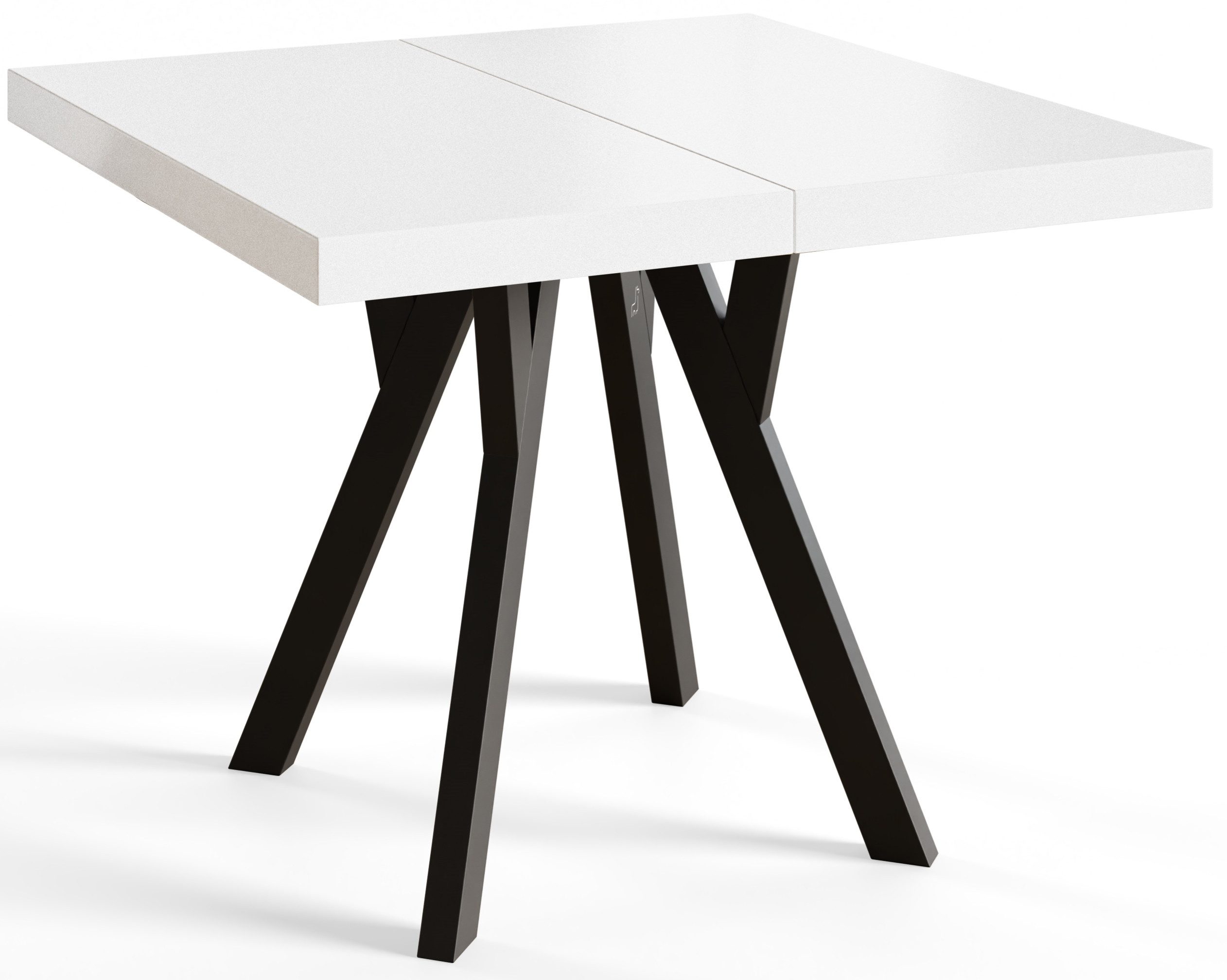 Alpi-Möbel Esstisch Wohnzimmertisch - Ausziehbarer rechteckiger Tisch - Weiß, Ausziehbar, 2 x Einsatz 50 cm