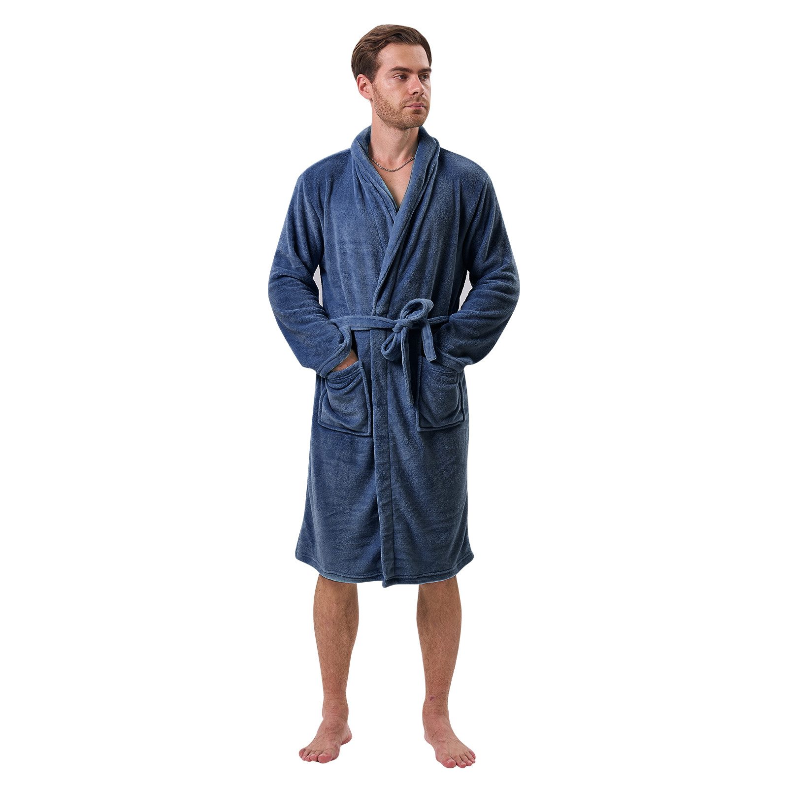 i@home Unisex-Bademantel Bademantel aus Korallenfleece Plüsch günstig online kaufen