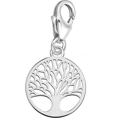 Limana Charm-Einhänger echt 925 Sterling Silber Karabiner Anhänger Lebensbaum Baum des Lebens, für Bettelarmband Gliederarmband oder Halskette
