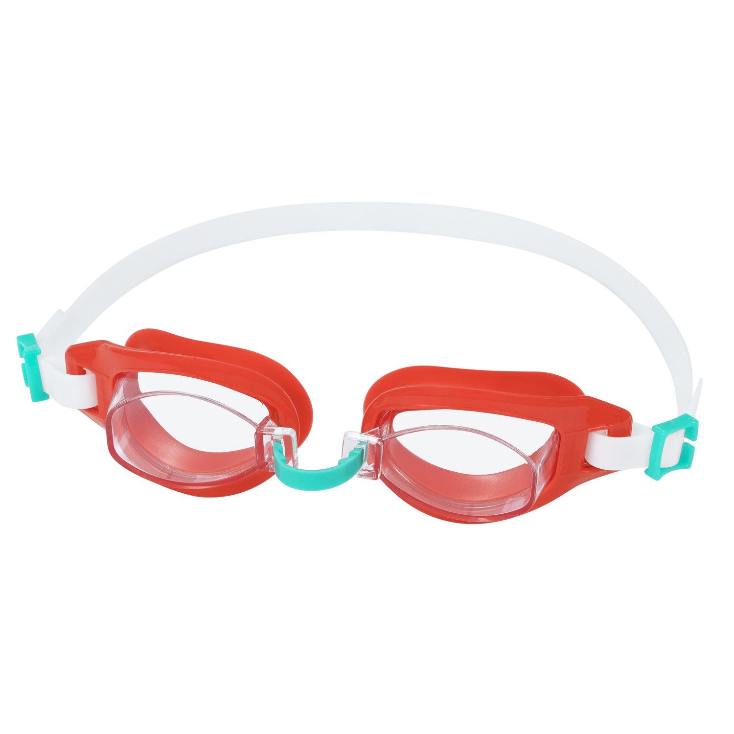 Bestway Schwimmbrille Aqua Burst Essential™ Schwimmbrille ab 7 Jahren, (Packung, Verstellbarer Nasenbügel + verstellbares Silikon-Kopfband), 100% latexfrei