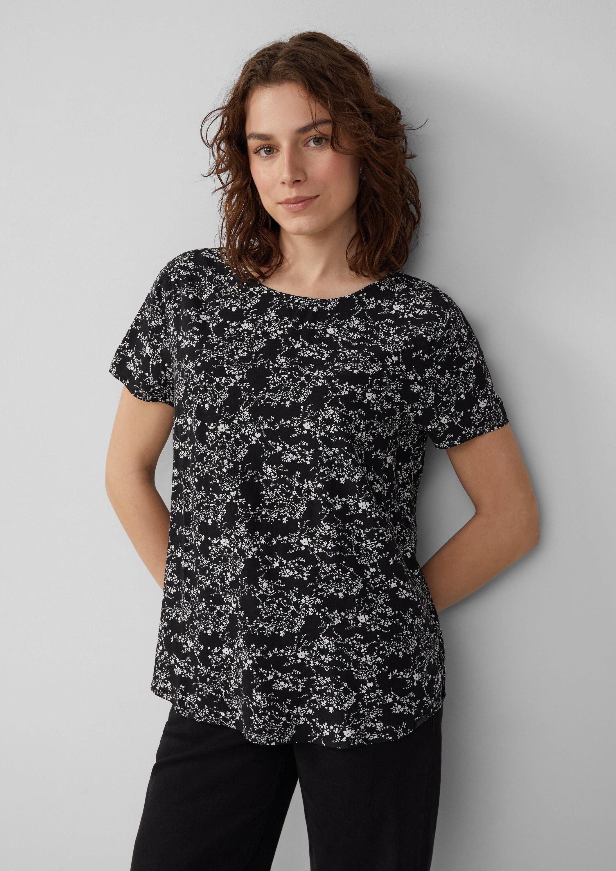 QS Kurzarmbluse Bluse Kurzarmbluse aus Viskose
