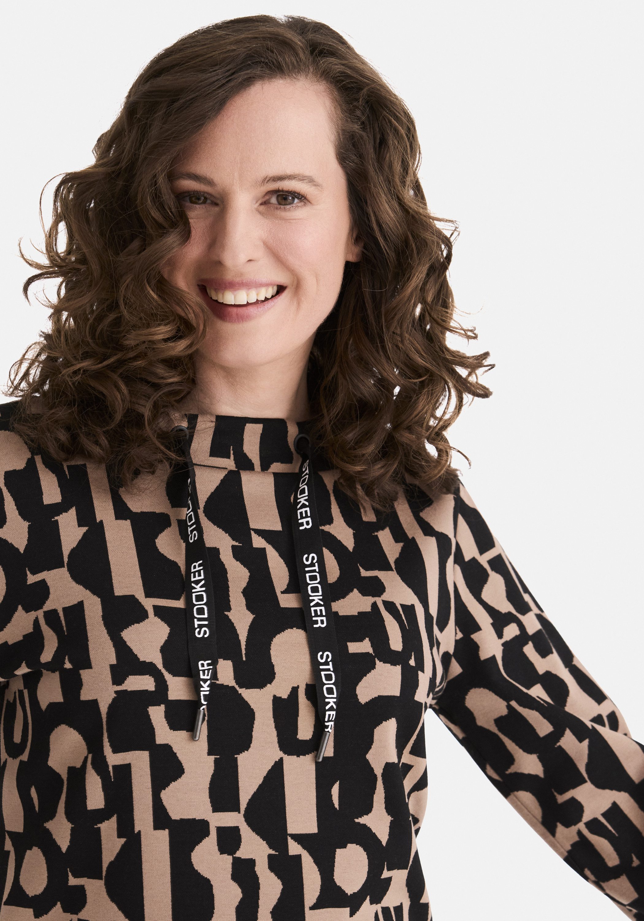 STOOKER WOMEN Midikleid KLARA mit Stehkragen Kleid Langarmkleid in Midi-Länge mit Stehkragen für Damen