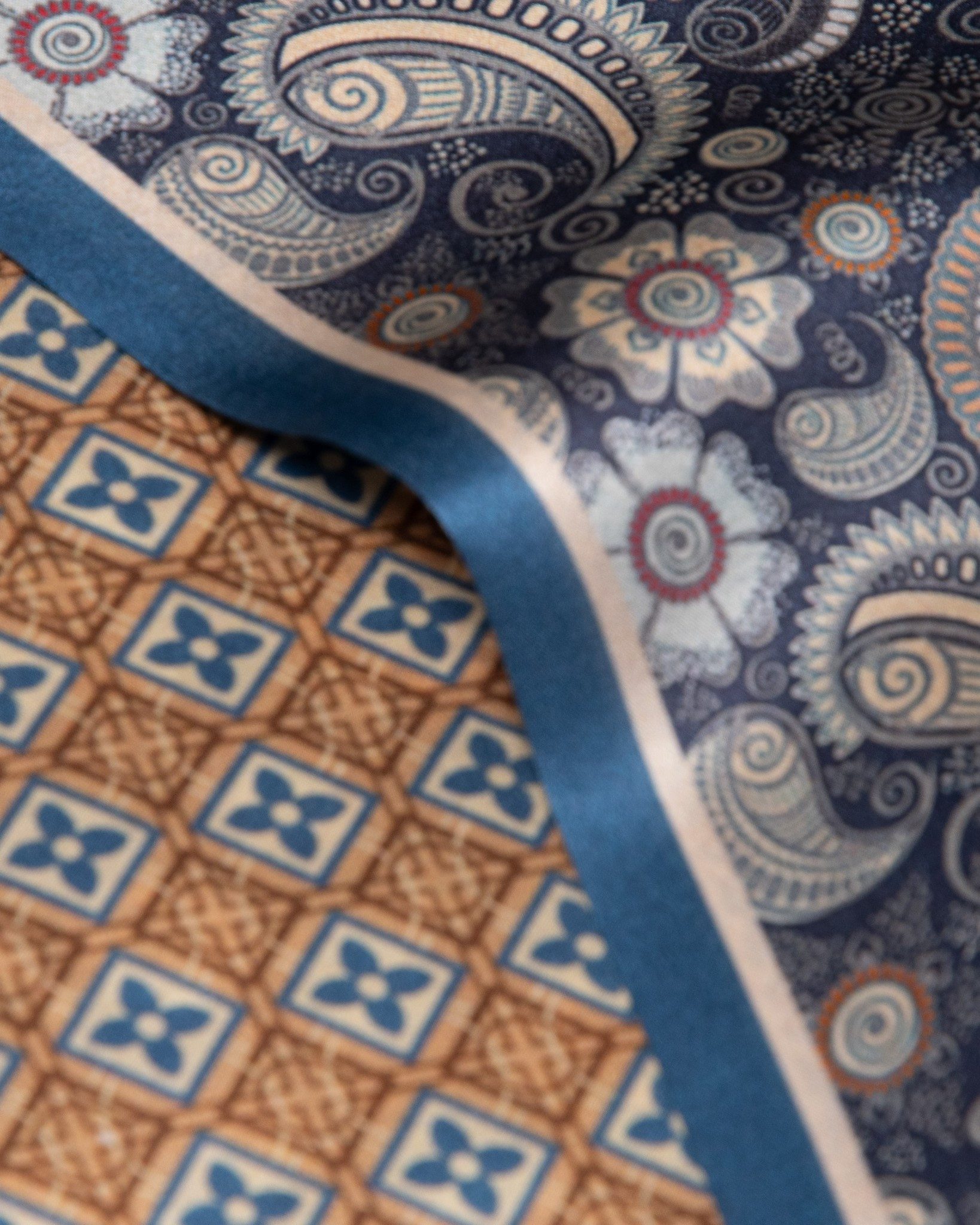 MayTree Seidentuch beidseitig, Paisley blau, 16 x 145 cm, (Stück), Seidentu günstig online kaufen