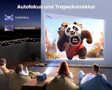 WiMiUS Linux System & 6D Autofokus Trapezkorrektur Netflix Portabler Projektor (2500 lm, 3840*2160 px, mit Dolby Audio für Heimkino/Outdoor Handy)