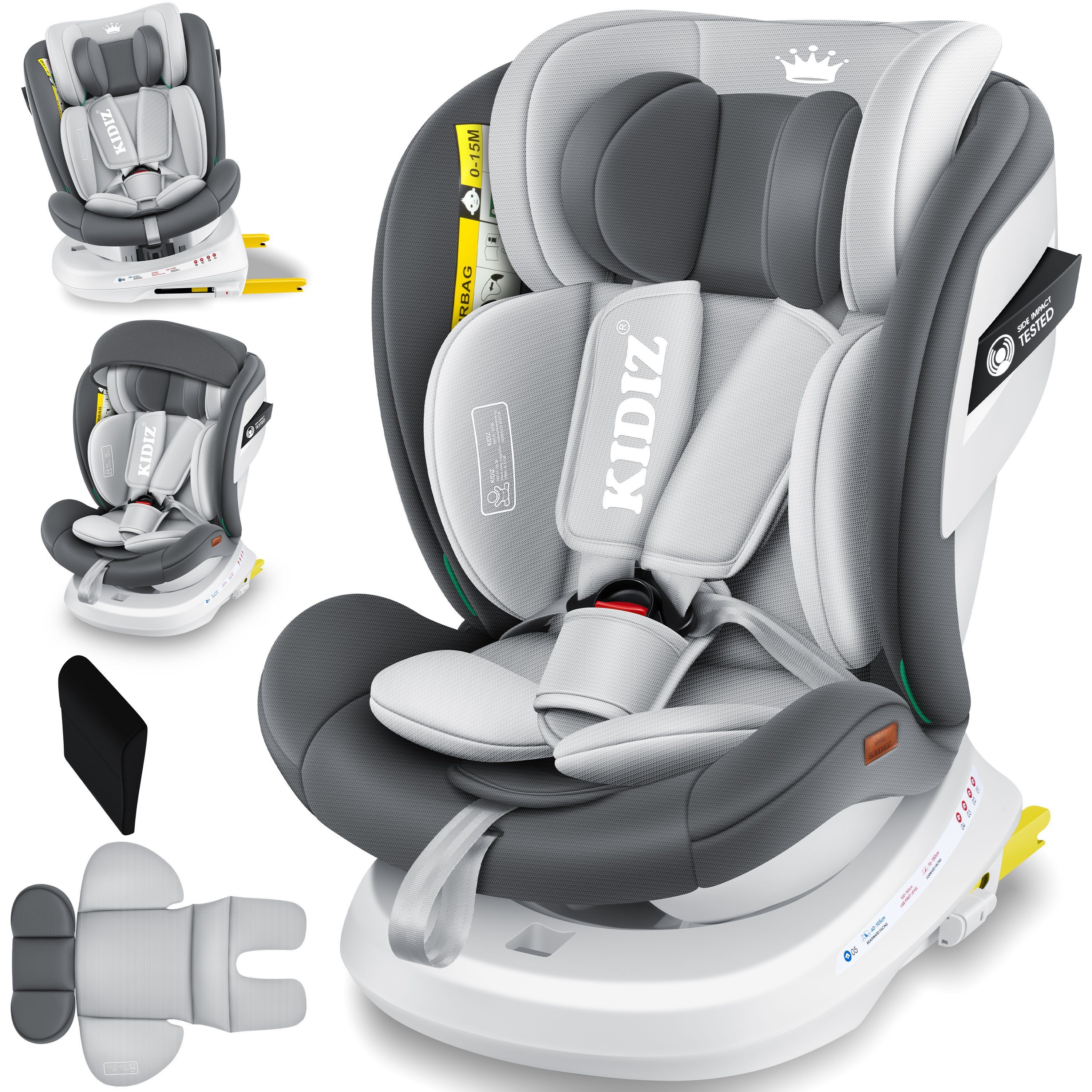 KIDIZ Autokindersitz, Kindersitz Baby Autositz Kinderautositz Isofix Top Tether 360