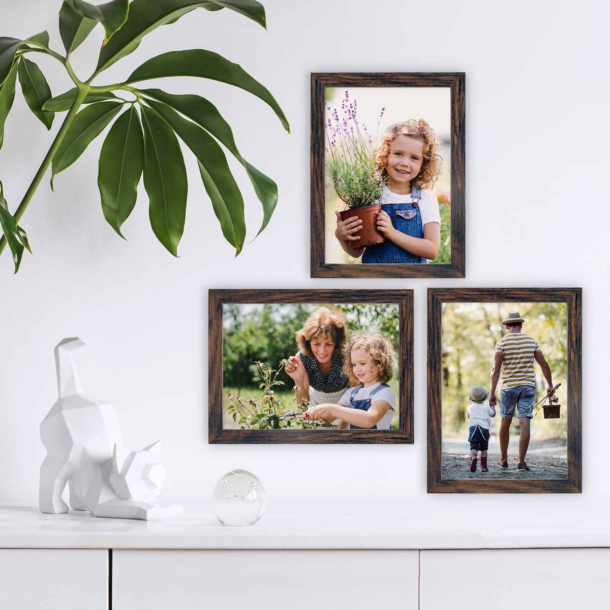 PHOTOLINI Bilderrahmen 3er Set, stabiles MDF-Holz, mit Acrylglas, extra Zub günstig online kaufen