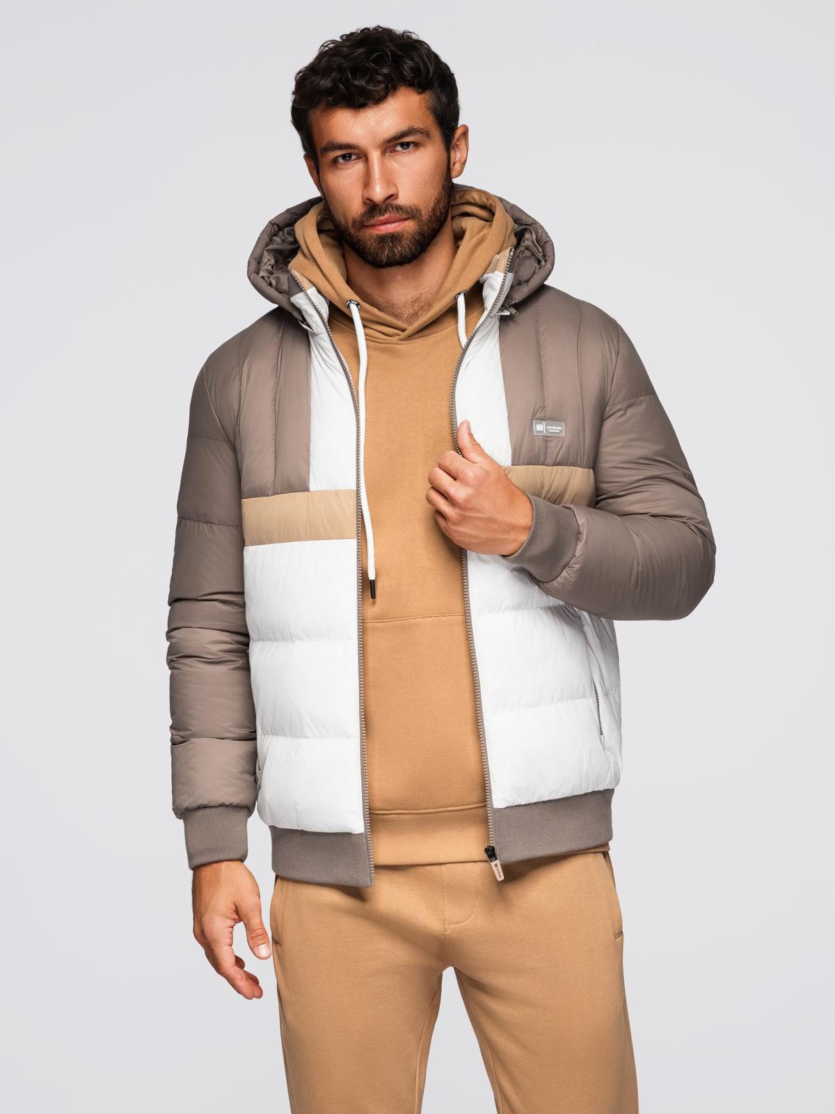 Winterjacke Farbenfrohe sportliche Herrenjacke im Retro-Stil