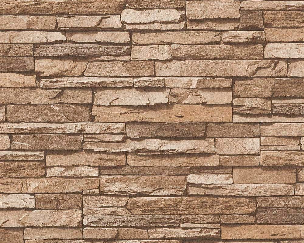 A.S. Création Tapete Stein-Optik Braun und Beige 53 cm x 10,05 m AS-958332 günstig online kaufen
