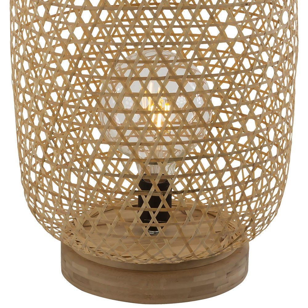 Lampe Warmweiß, Stehlampe Leuchtmittel natur Rattan Bambus LED inklusive, etc-shop Stehlampe, Bambus Stehleuchte