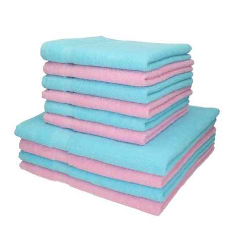 Betz Handtuch Set 10-TLG. Handtuch-Set Palermo Farbe rosé und türkis, 100% Baumwolle (10 Teile, 10-St)