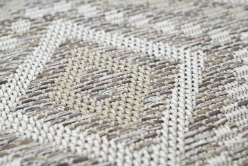 Outdoorteppich In- & Outdoor Teppich Sisal Optik Rautenmuster – beigefarben, TeppichHome24, rechteckig, Höhe: 5 mm