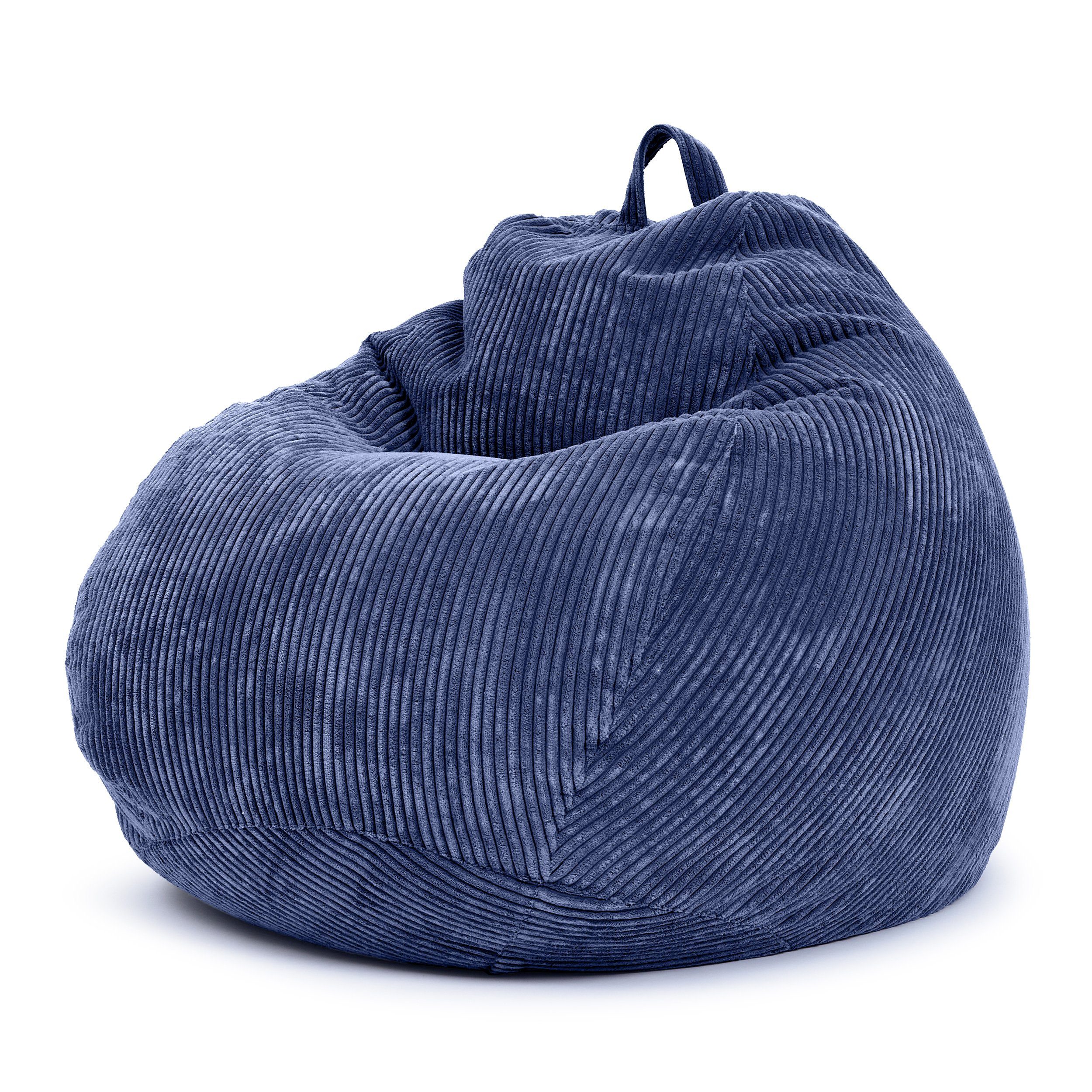 Liegekissen (Indoor & Relax-Sessel Weich Cordstoff, - Cord Stoff Erwachsene Dunkelblau 90x110cm Füllung Bean EPS-Perlen Sitzhocker Green Sitzsack Kuschelig Sitzsack Bodenkissen Sitzkissen), Drinnen Scoop Waschbar Kinder