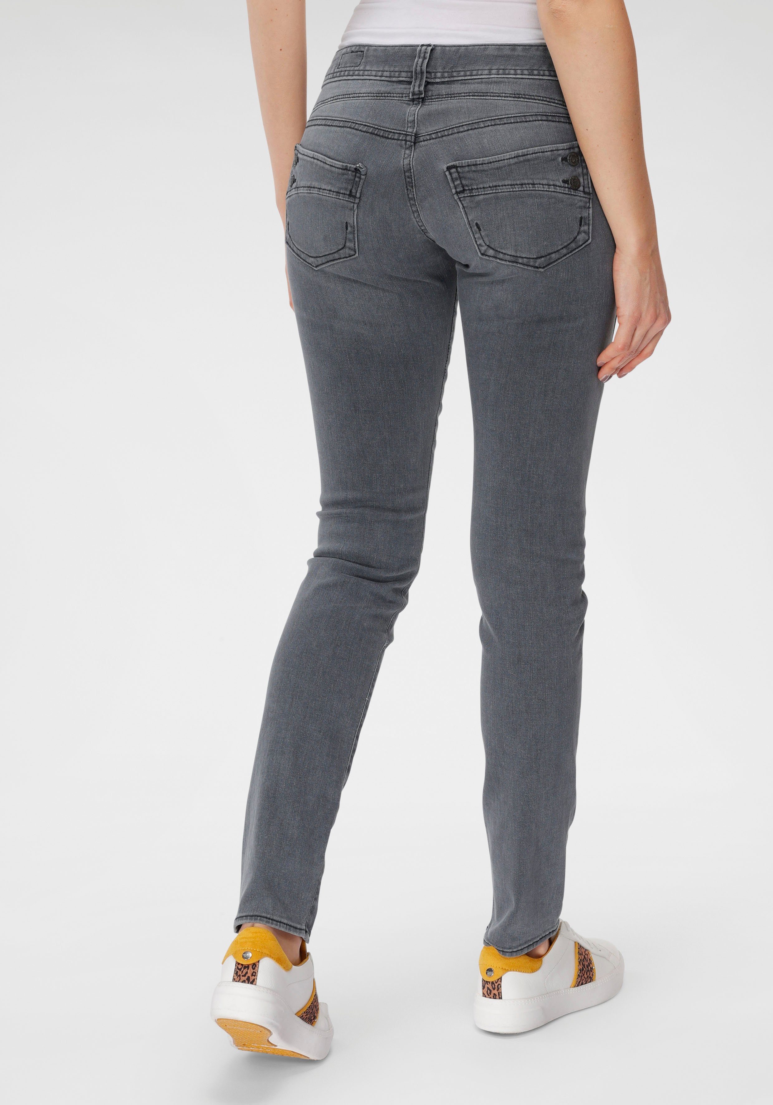 Herrlicher Slim-fit-Jeans »PIPER SLIM DENIM BLACK CASHMERE TOUCH« mit Figur  streckendem Beinverlauf online kaufen | OTTO