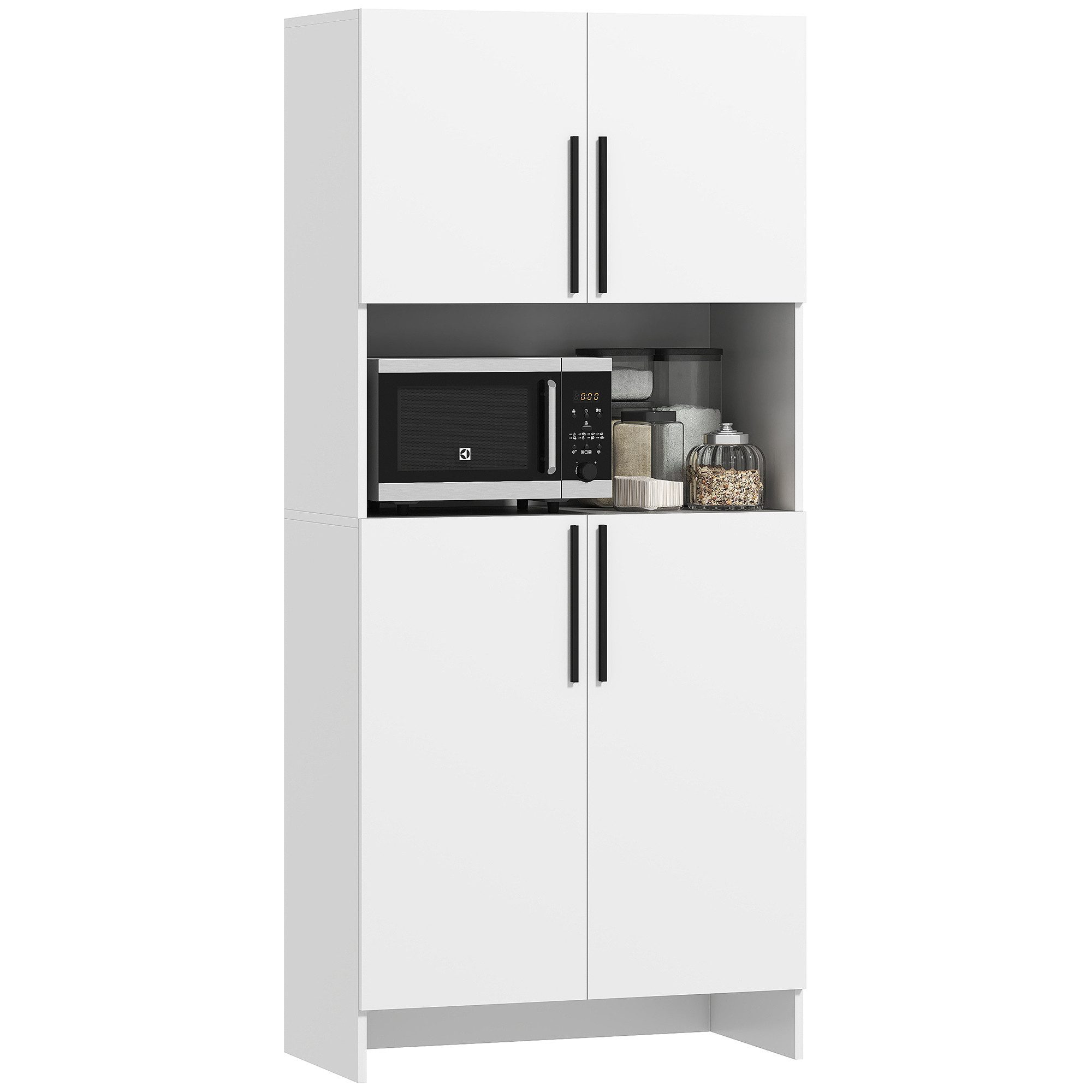 HOMCOM Küchenbuffet Küchenschrank mit Mikrowellenablage, Soft-Close-Tür günstig online kaufen