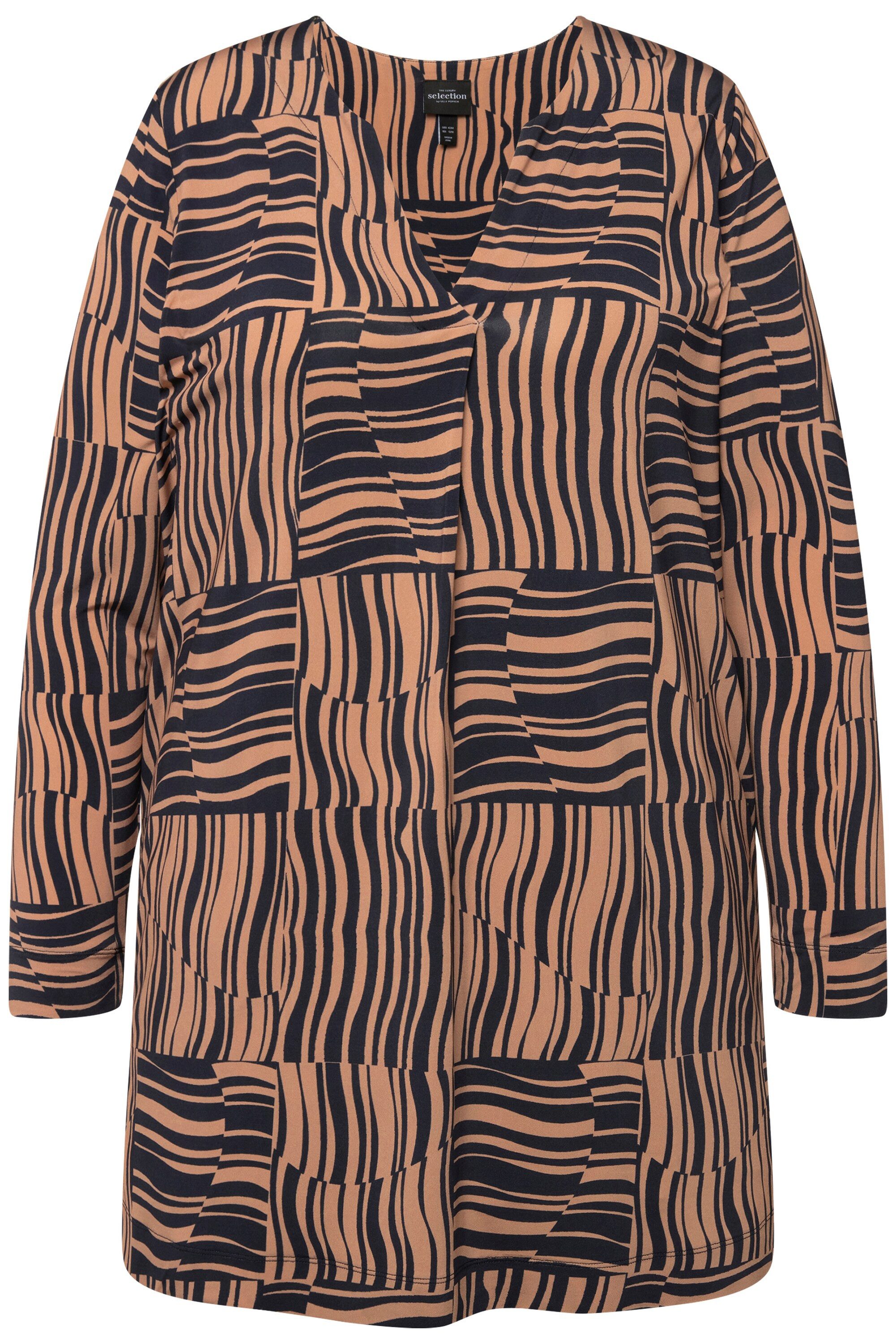 Ulla Popken Longshirt Long-Slinkyshirt A-Linie Tunika-Ausschnitt günstig online kaufen