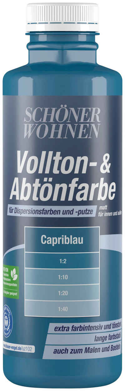 SCHÖNER WOHNEN-Kollektion Vollton- und Abtönfarbe »Vollton- & Abtönfarbe«, 500 ml, capriblau, zum Abtönen von Dispersionsfarben und -putzen