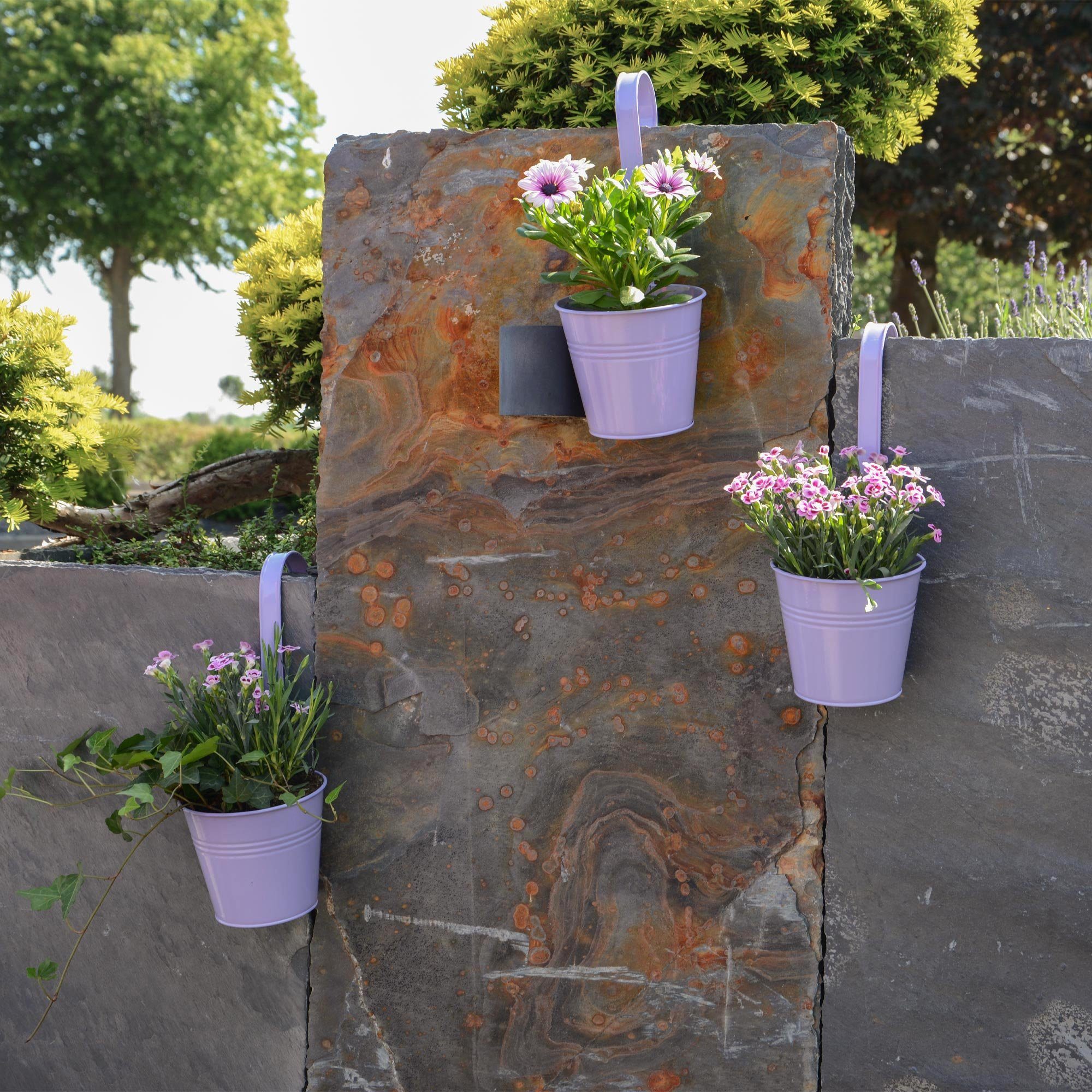 sommerlichen (14er in Pflanzen Metall für Set), GARDEN Hängeblumentöpfe Blumentopf aus Farben, bunt Hängetöpfe UNUS