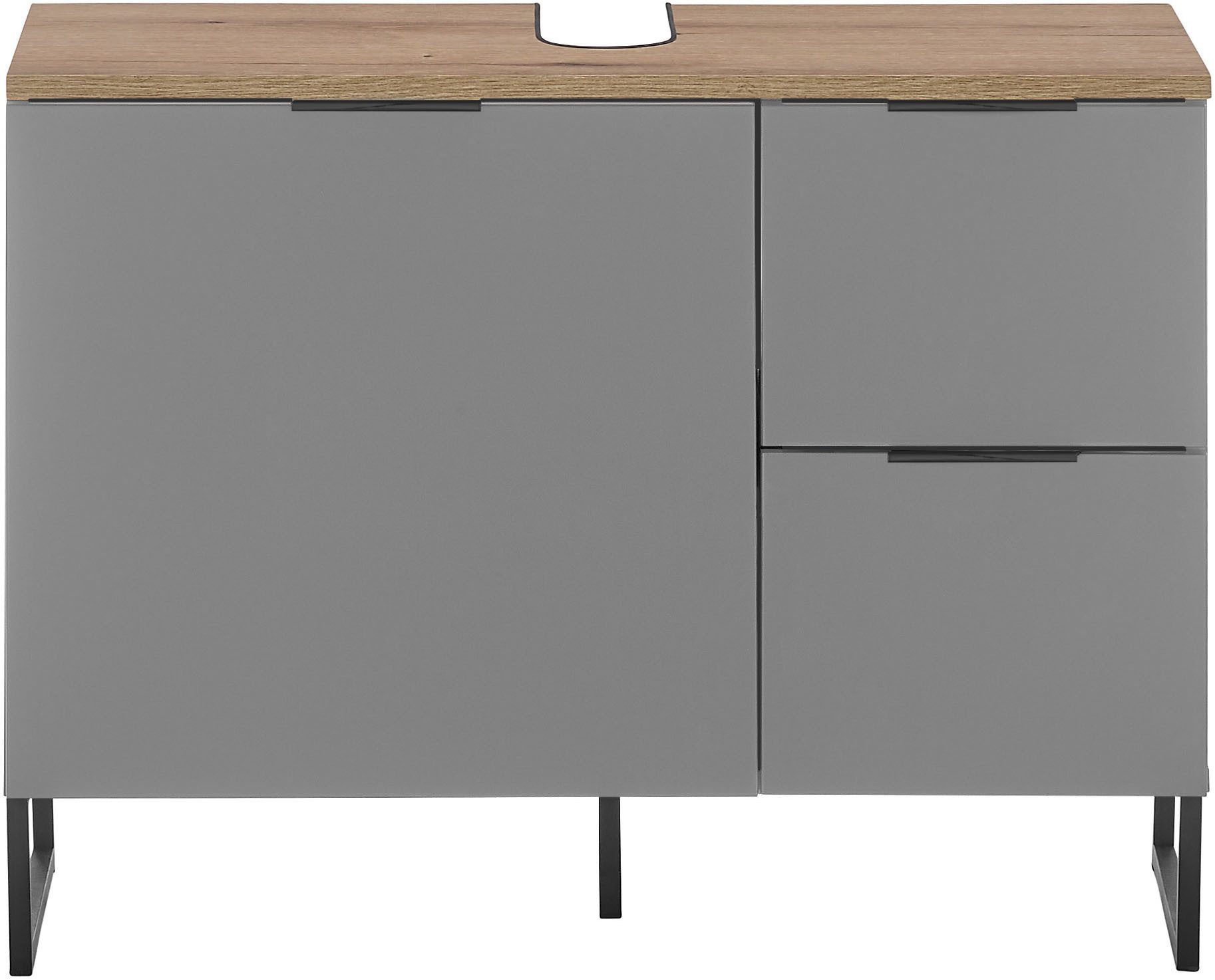 BASIC by Balculina Waschbeckenunterschrank Denver Waschbeckenunterschrank, Badezimmerschrank BxHxT 80x60x35 (1-St) Breite 80 cm, Tür L/R montierbar, Softclose