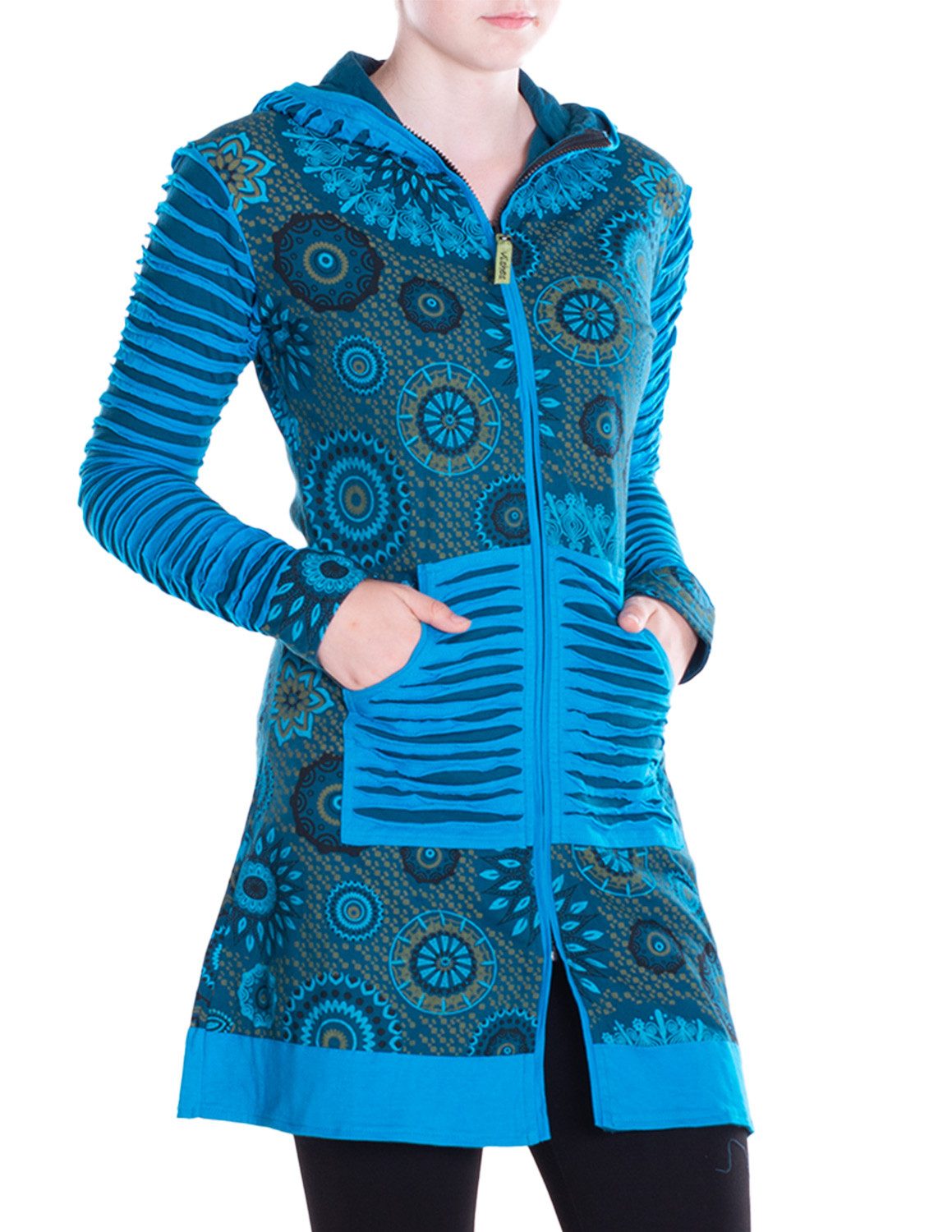 Vishes Kurzmantel Damen Mandala Blumen Jersey-Mantel günstig online kaufen
