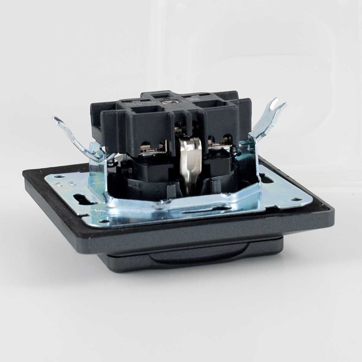 ChiliTec Unterputz-Steckdose MILOS Steckdose mit Deckel IP44 anthrazit mi Rahme – Bild 5 von 5