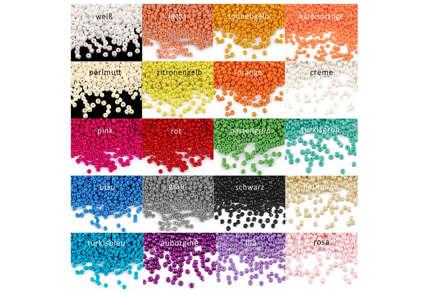Thumbnail - maDDma Bastelperlen 50g Rocailles Glasperlen 2mm Rocaillesperlen Perlen Schmuck, (50g-Abpackung 1-tlg), rosa
