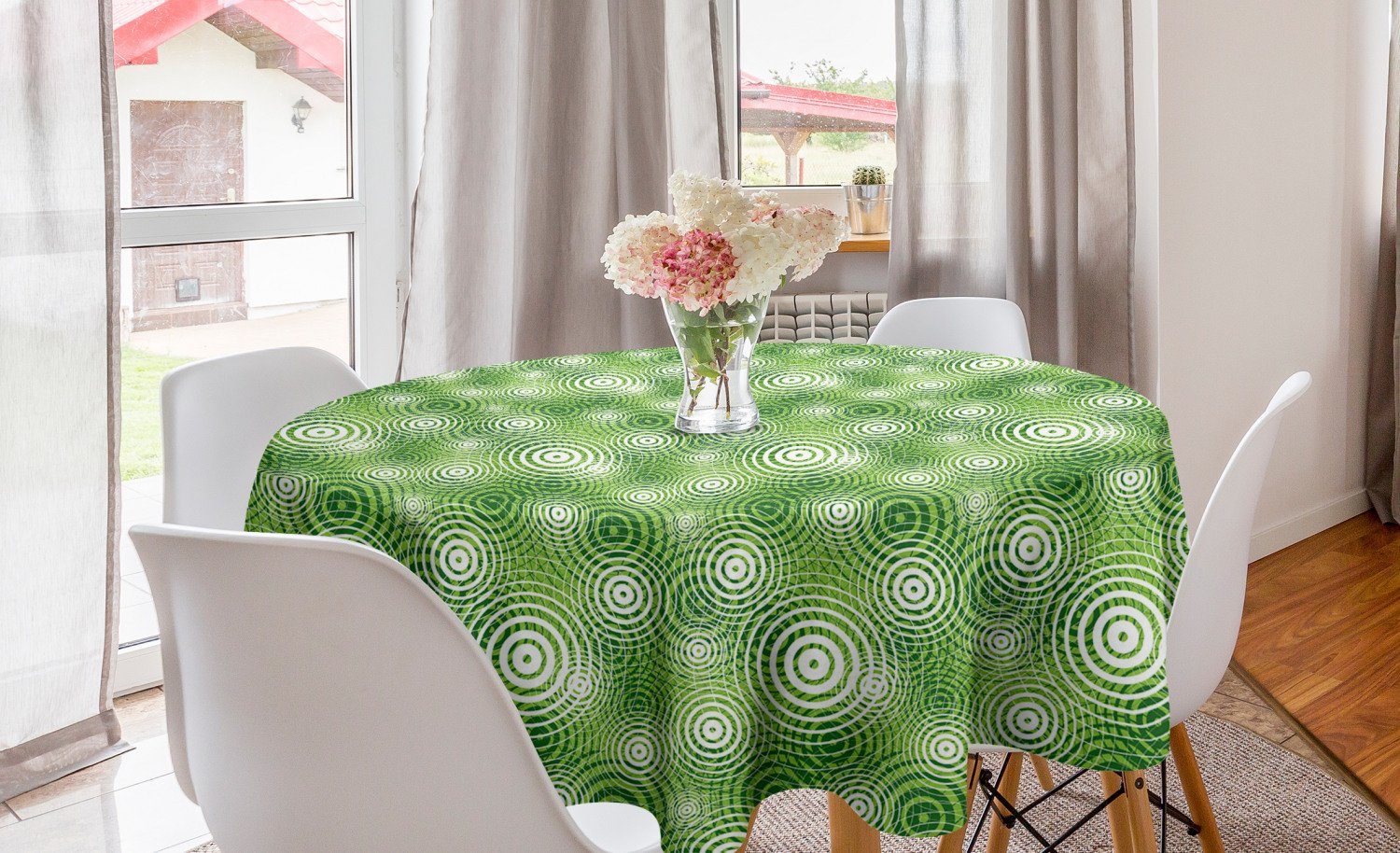 Tischdecke Circular Esszimmer Abakuhaus Küche Abstrakt Kreis Abgerundete Abdeckung für Dekoration, Tischdecke Eco