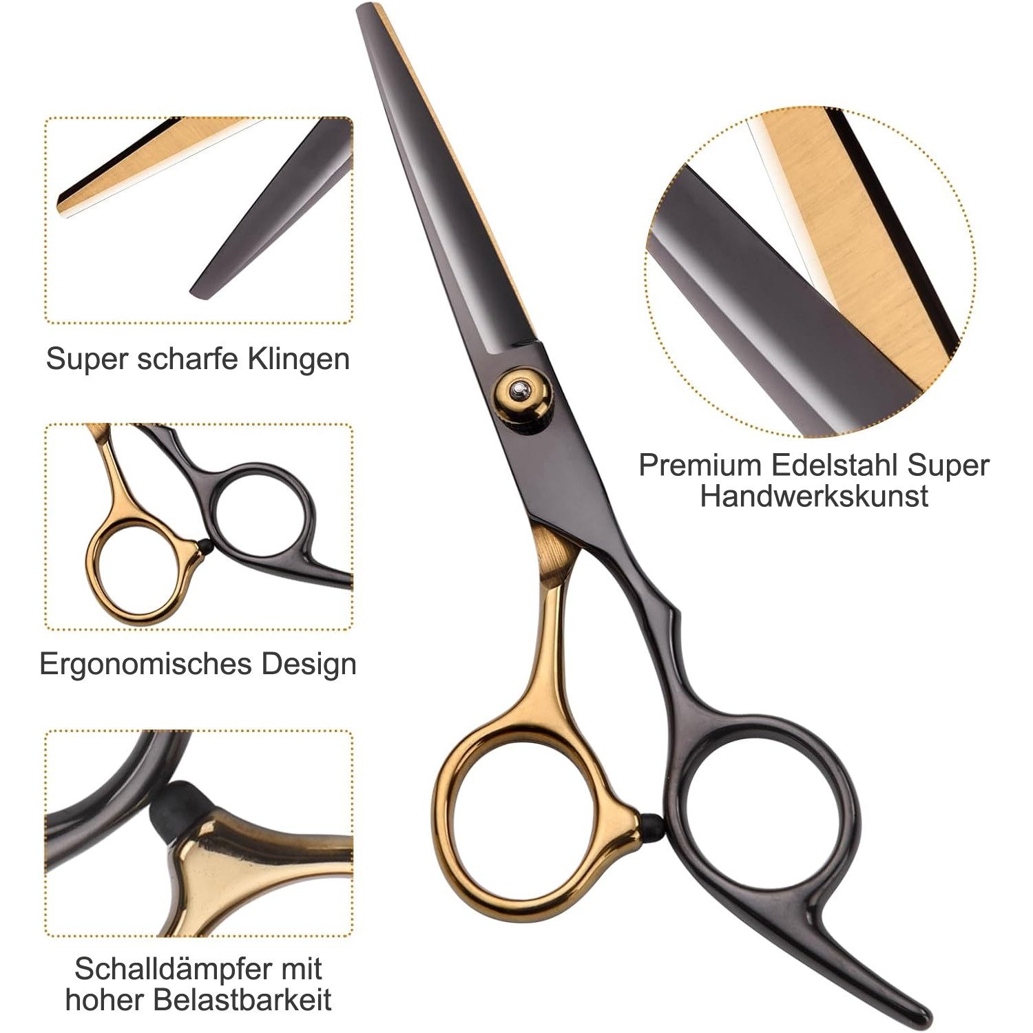 OSTWOLKE Haarschere 10er/13er Haarscheren-Set Friseurschere Haarschneideschere, (10-tlg), mit Friseurumhang