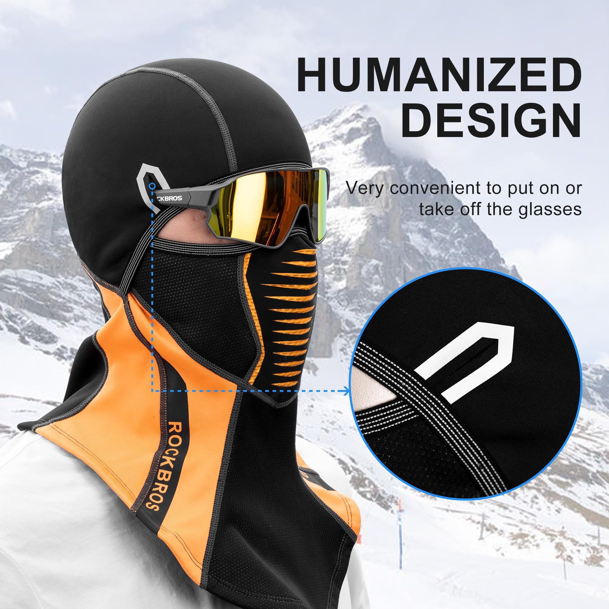 ROCKBROS Sturmhaube Winter Sturmmaske Fahrrad Balaclava Thermal für Radsport, Motorrad