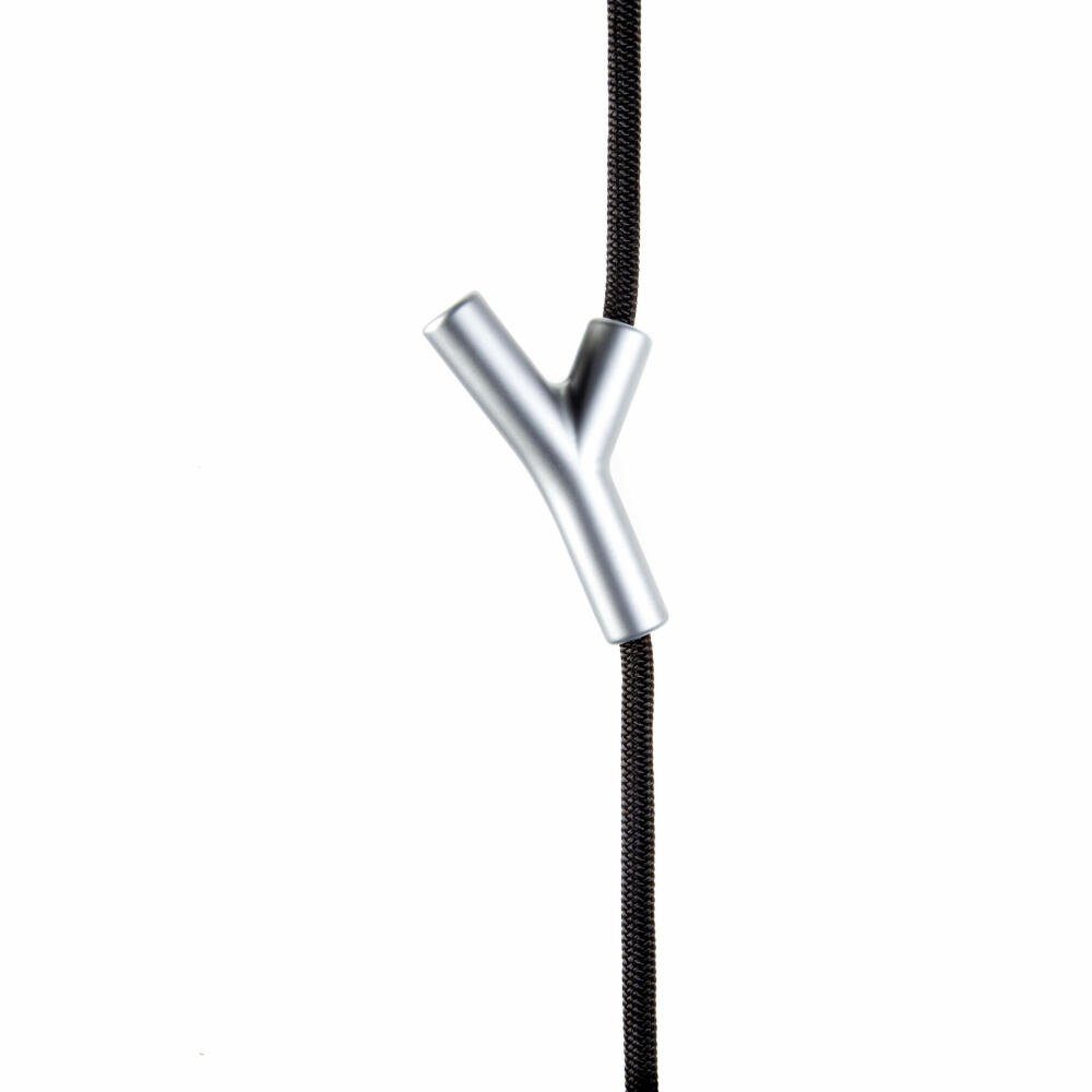 Depot4Design Garderobenhaken Wardrope Seil Schwarz, 4 Haken Matt verchromt, hängende Seilgarderobe