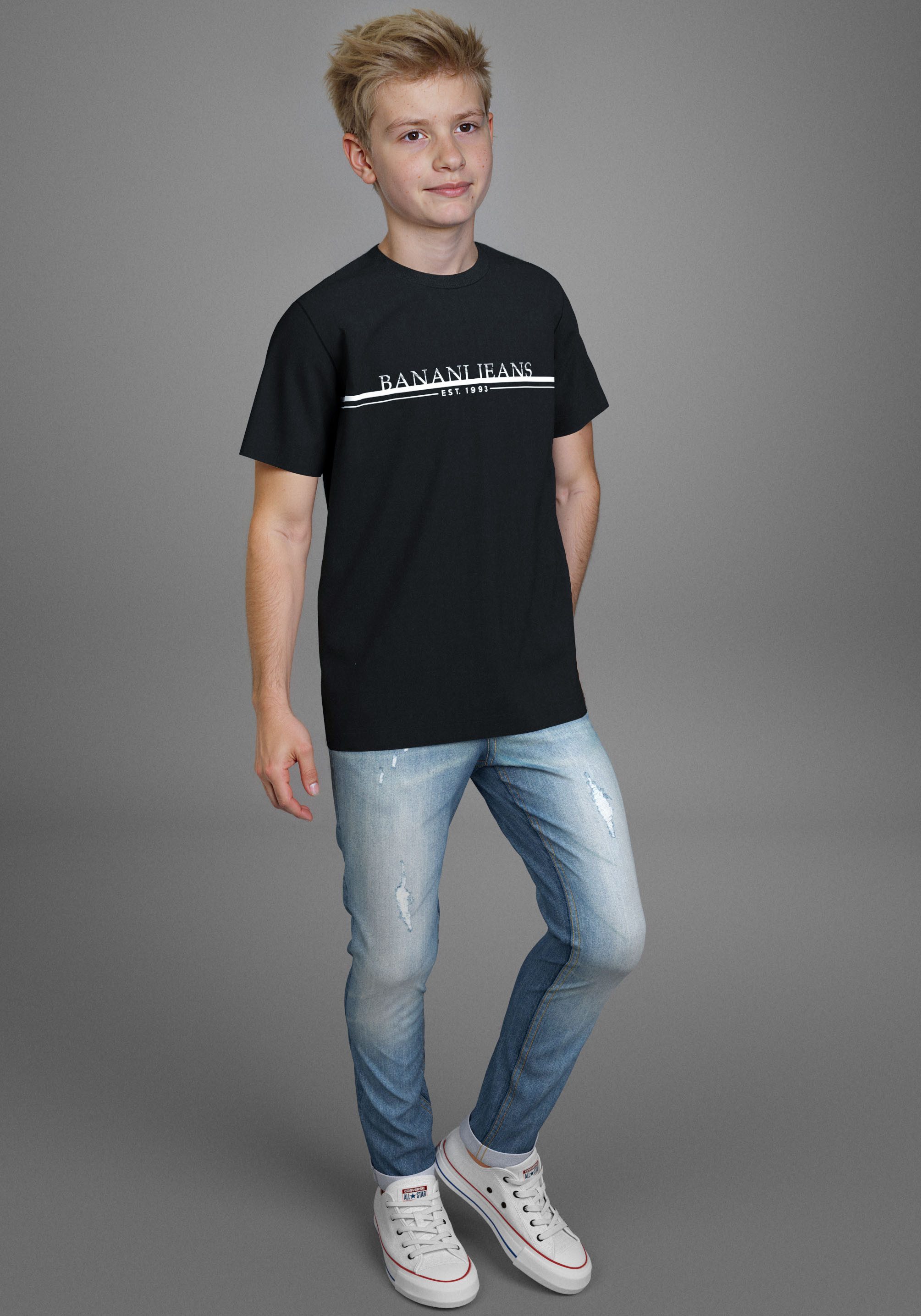 Arizona Stretch-Jeans mit schmalem Bein für Jungen skinny fit, gerade Beinform, trendiger Used-Look
