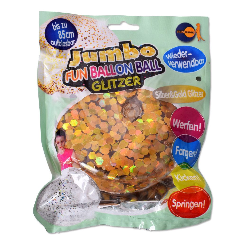 TE-Trend Spielball 4 Stück Glitter Luftballon 85cm wiederverwendbare Ballons (4-St., aufblasbar), mit Glitzerschnipsel