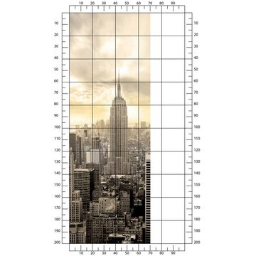 wandmotiv24 Türtapete New York Skyline View, glatt, Fototapete, Wandtapete, Motivtapete, matt, selbstklebende Dekorfolie