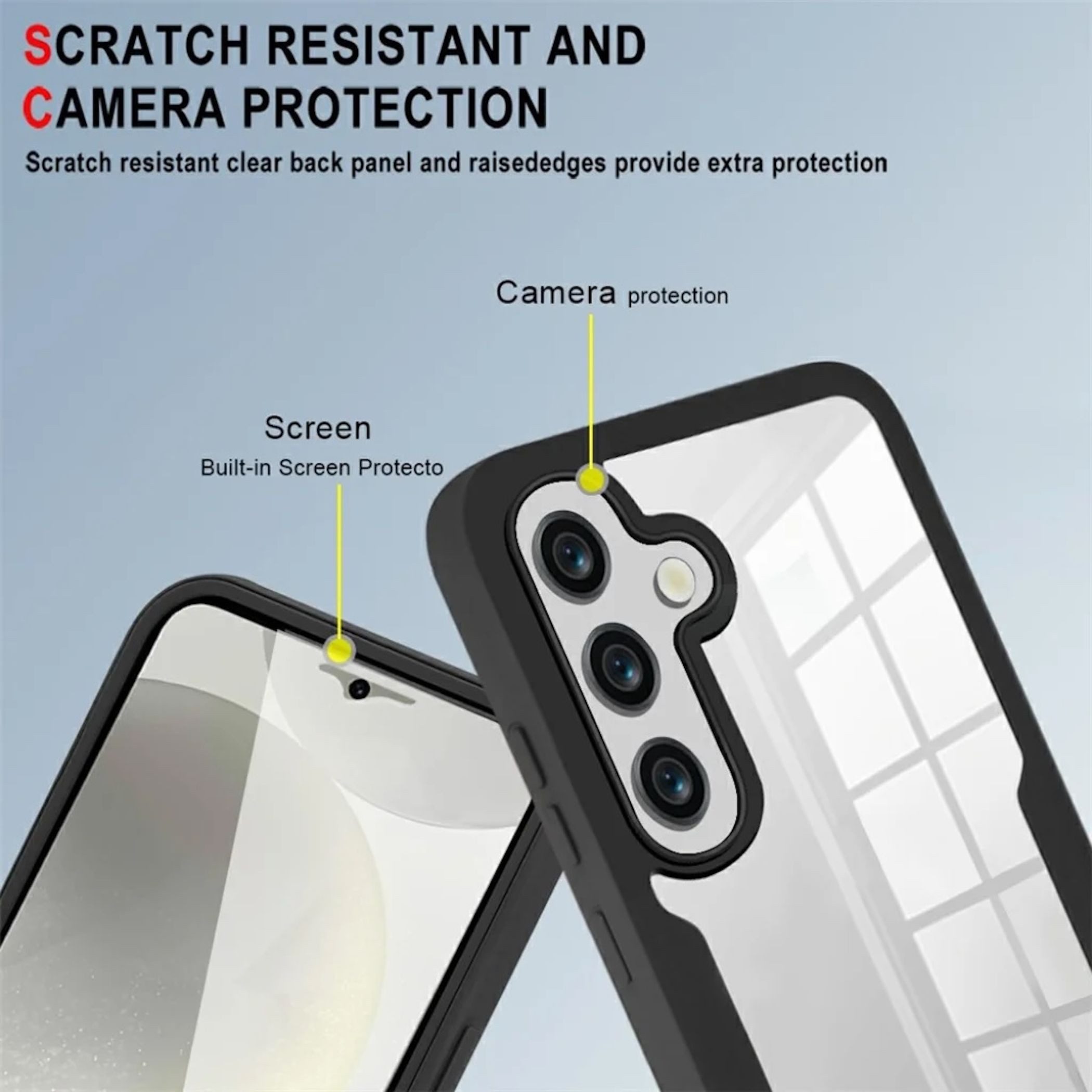 Wigento Handyhülle 360 Grad für Samsung Galaxy A57 5G mit Display & Kameraschutz Schwarz 6,7 Zoll, 360 Grad Schutz, stoßdämpfend, robust