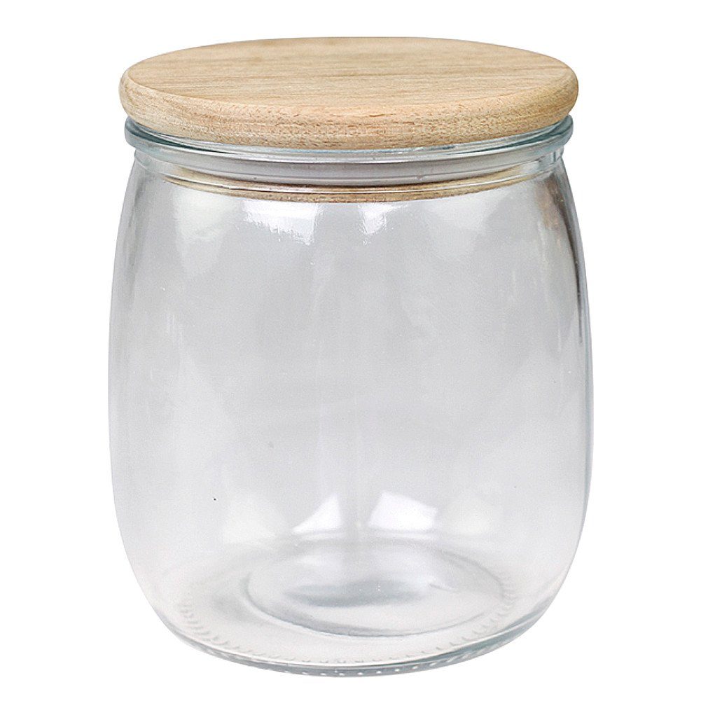 Holz, luftdicht Holzdeckel Glas Macosa Aufbewahrungsglas mit Vorratsglas Home aus Glas, / Akazie Küche Aufbewahrungsbehälter rund Deko Vorratsglas Glasdose