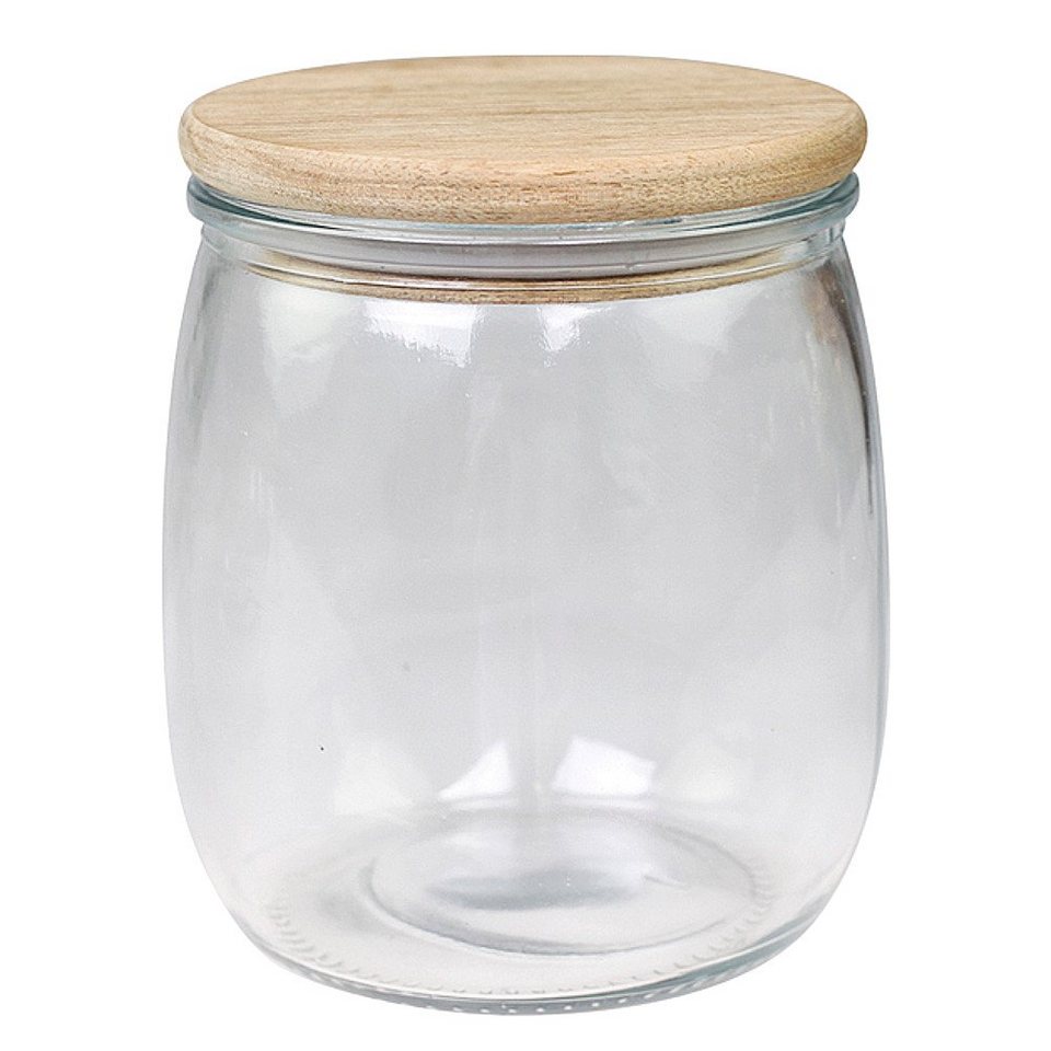 Macosa Home Vorratsglas aus Akazie luftdicht Aufbewahrungsbehälter Glasdose  Küche Deko Glas, Glas / Holz, Aufbewahrungsglas Vorratsglas rund mit  Holzdeckel