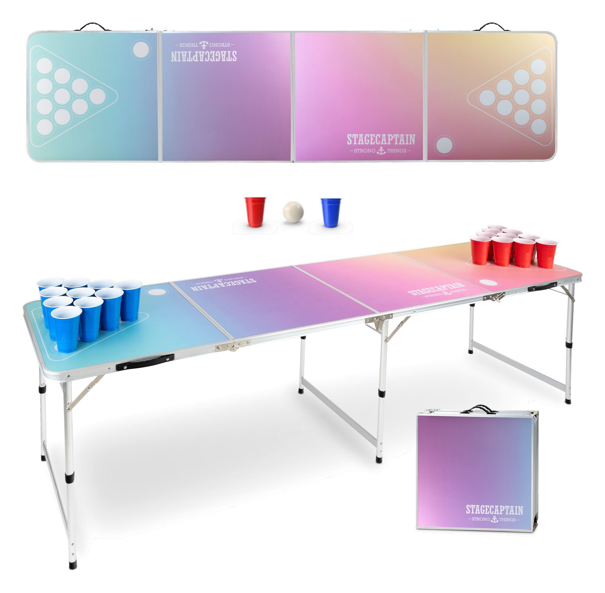 Beer Pong Tisch - Audio Table Design - Beer Pong Table inkl. Ballhalter und  6 Bälle 
