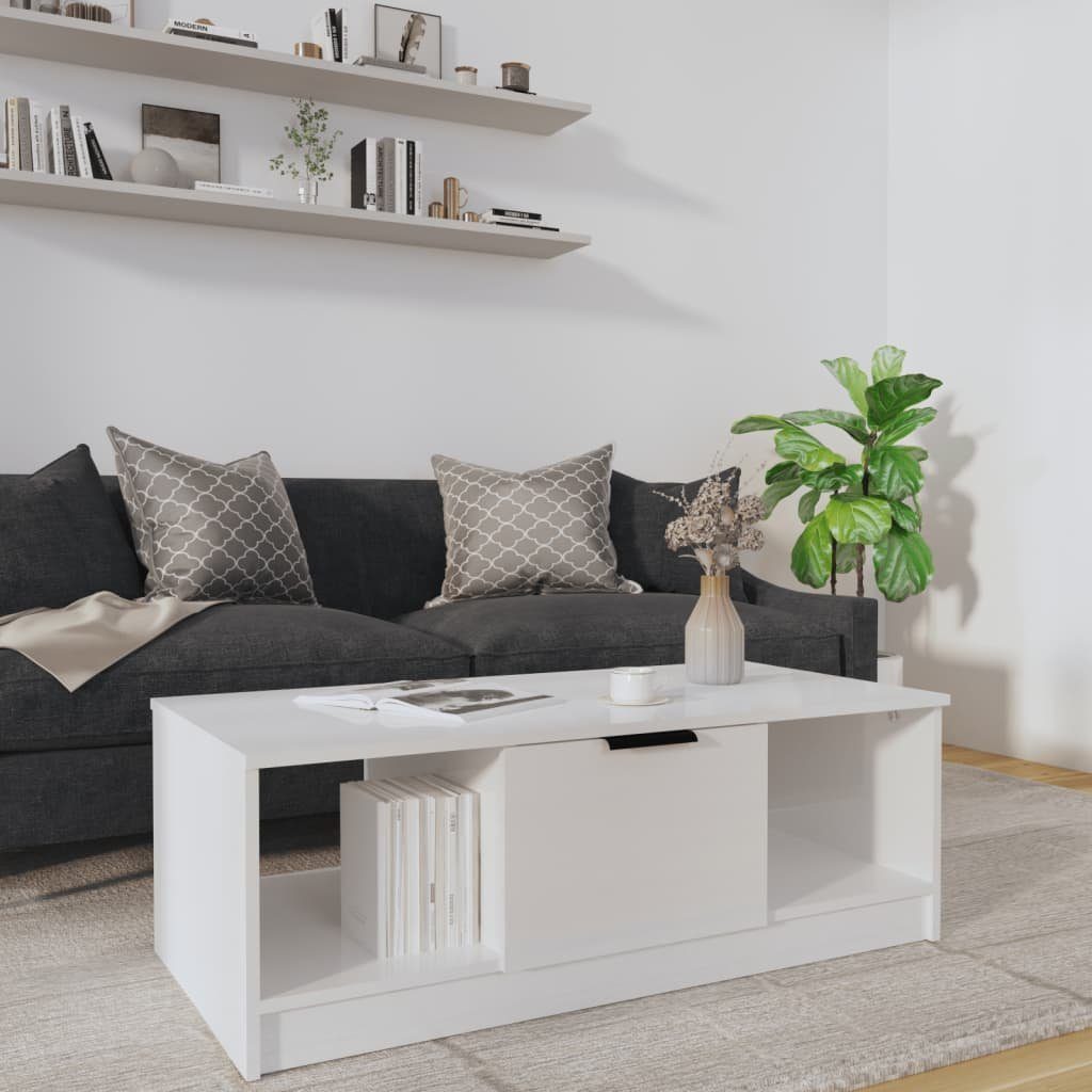 vidaXL Couchtisch Couchtisch Hochglanz-Weiß 102x50x36 cm Holzwerkstoff (1-St) Hochglanz-Weiß | Hochglanz-Weiß