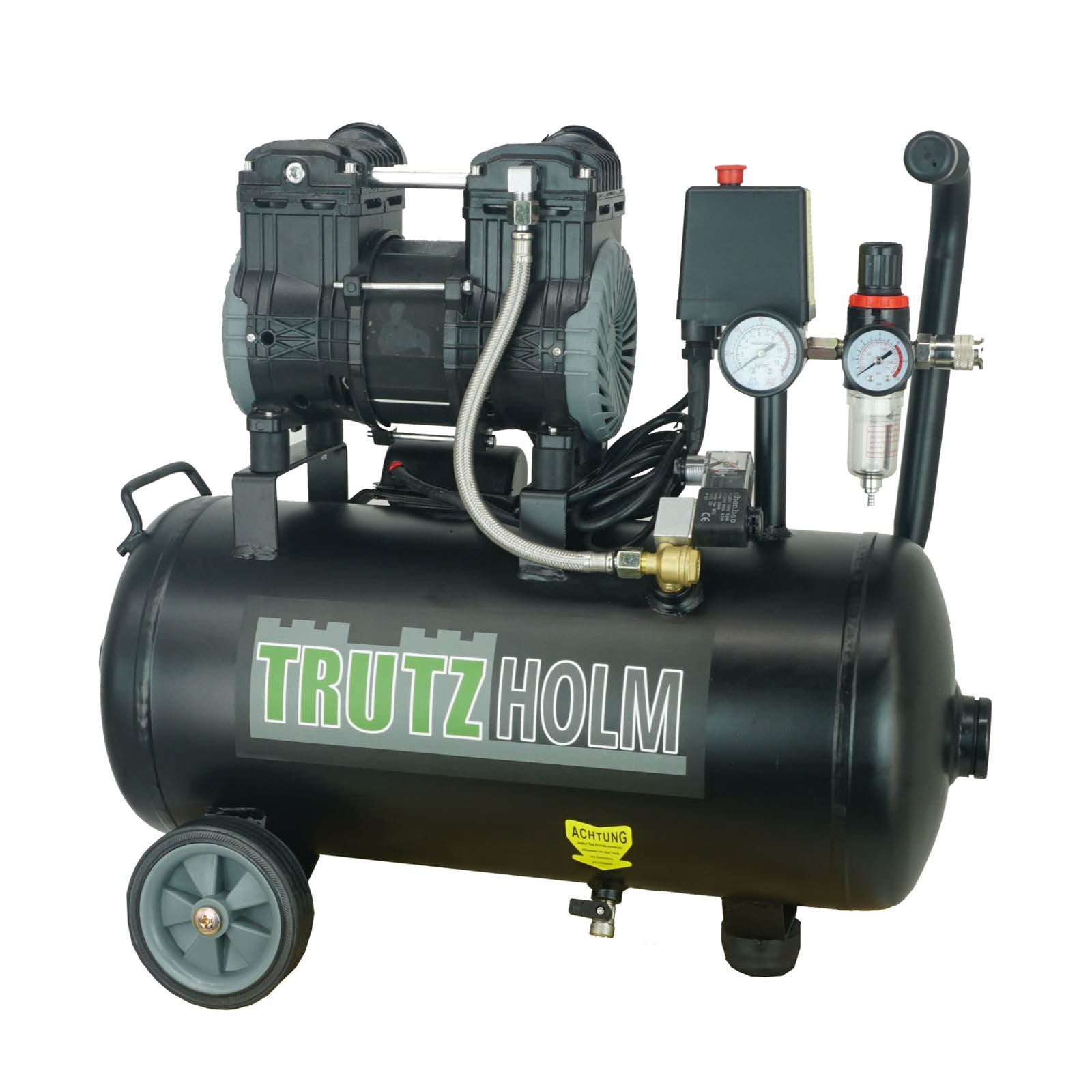 TRUTZHOLM Kompressor Brushless Silent Flüsterkompressor 24L Kompressor 900 W, 62dB, 8 bar, max. 8 bar, 24 l, Komplett-Set
