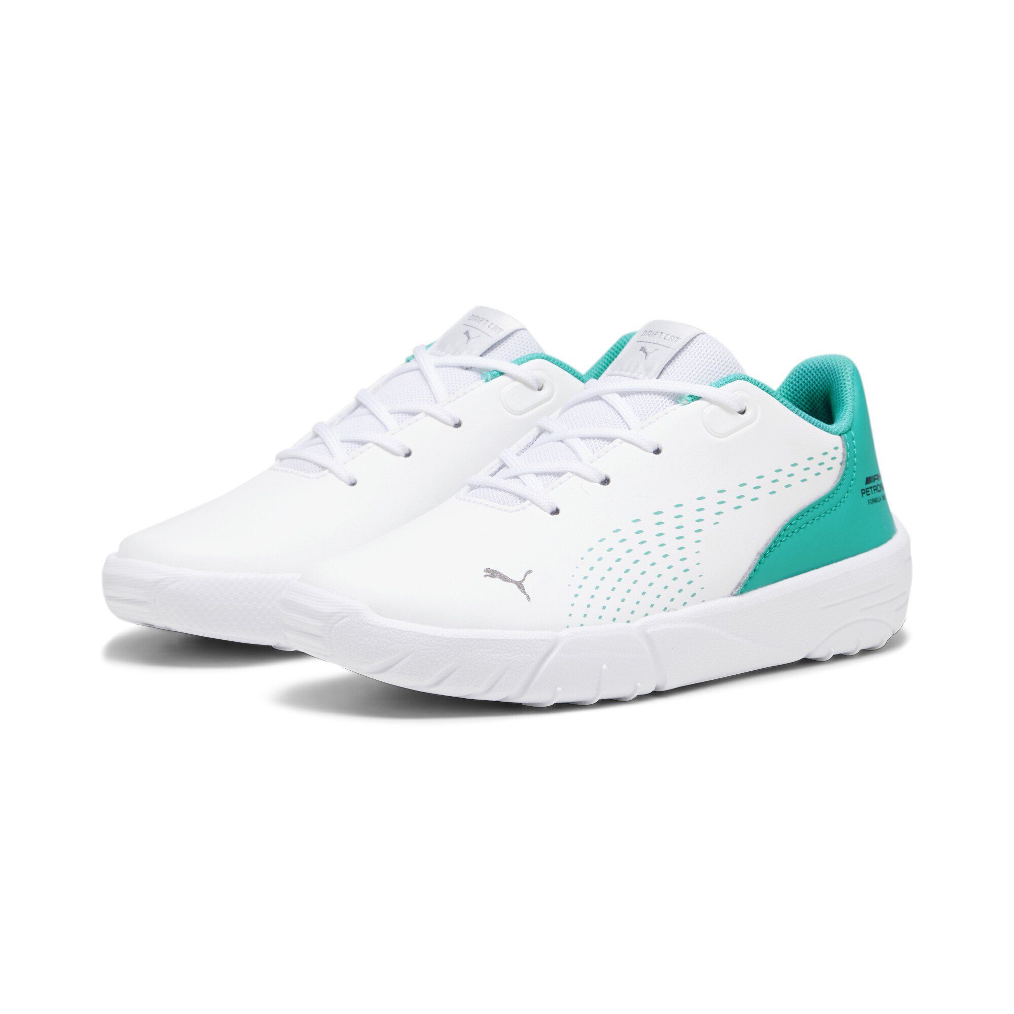 PUMA Mercedes-AMG Petronas Formel 1 Drift Cat Decima Motorsportschuhe Sneaker White Spectra Green