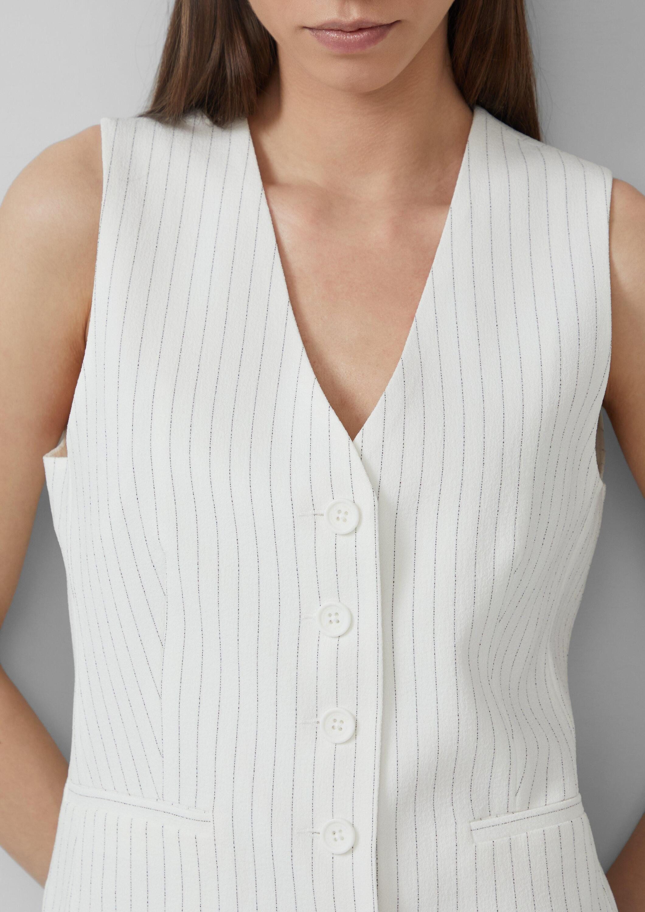 QS Jackenblazer Indoor-Weste Nadelstreifen-Weste